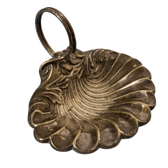 Antique Victorian Silver Plated Figural Shell Master Salt Dish - Picture 1 of 7